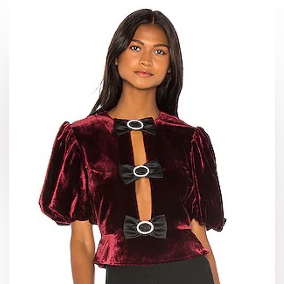 Marianna Senchina Bow Blouse in Marsala - Picture 3 of 3